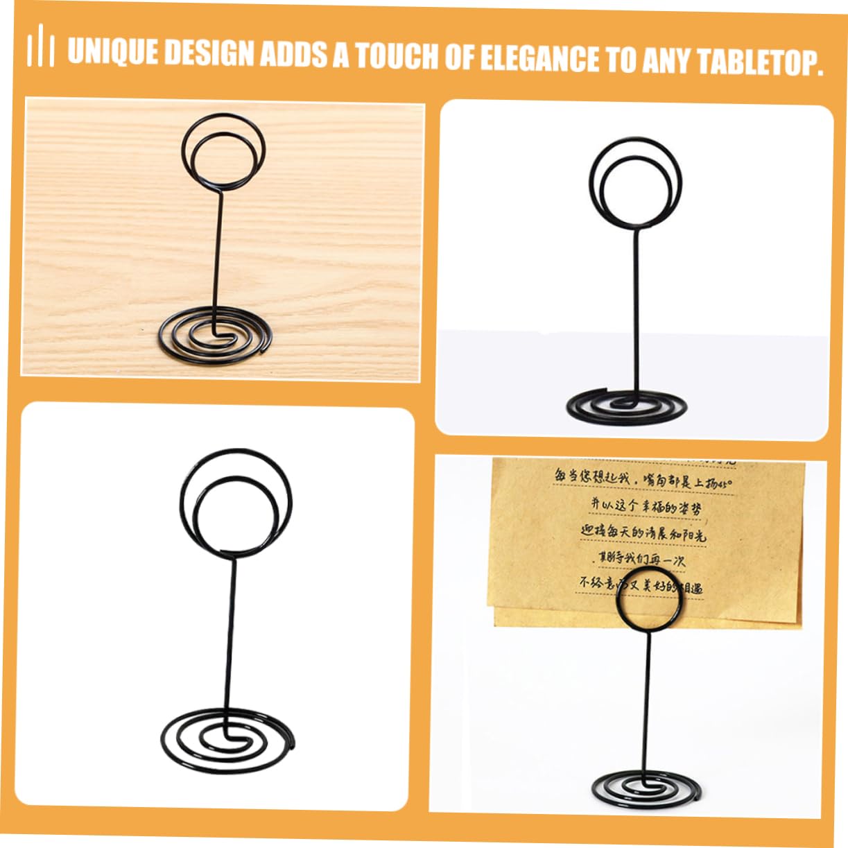 60piezas Soporte De Tarjetas para Eventos Clips De Mesa De Carbono para Boda y Celebraciones Porta Números Tarjetas De Nombre y Fotos para Restaurantes y Oficinas
