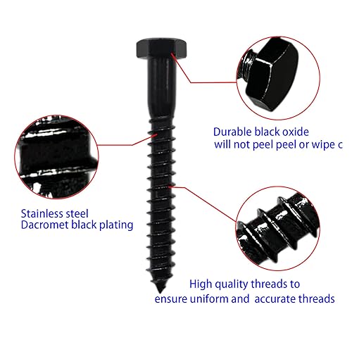 Miniatura 10 de 25 tornillos de retraso hexagonales de acero inoxidable de 14 pulgadas x 1-12 pulgadas, arandelas incluidas