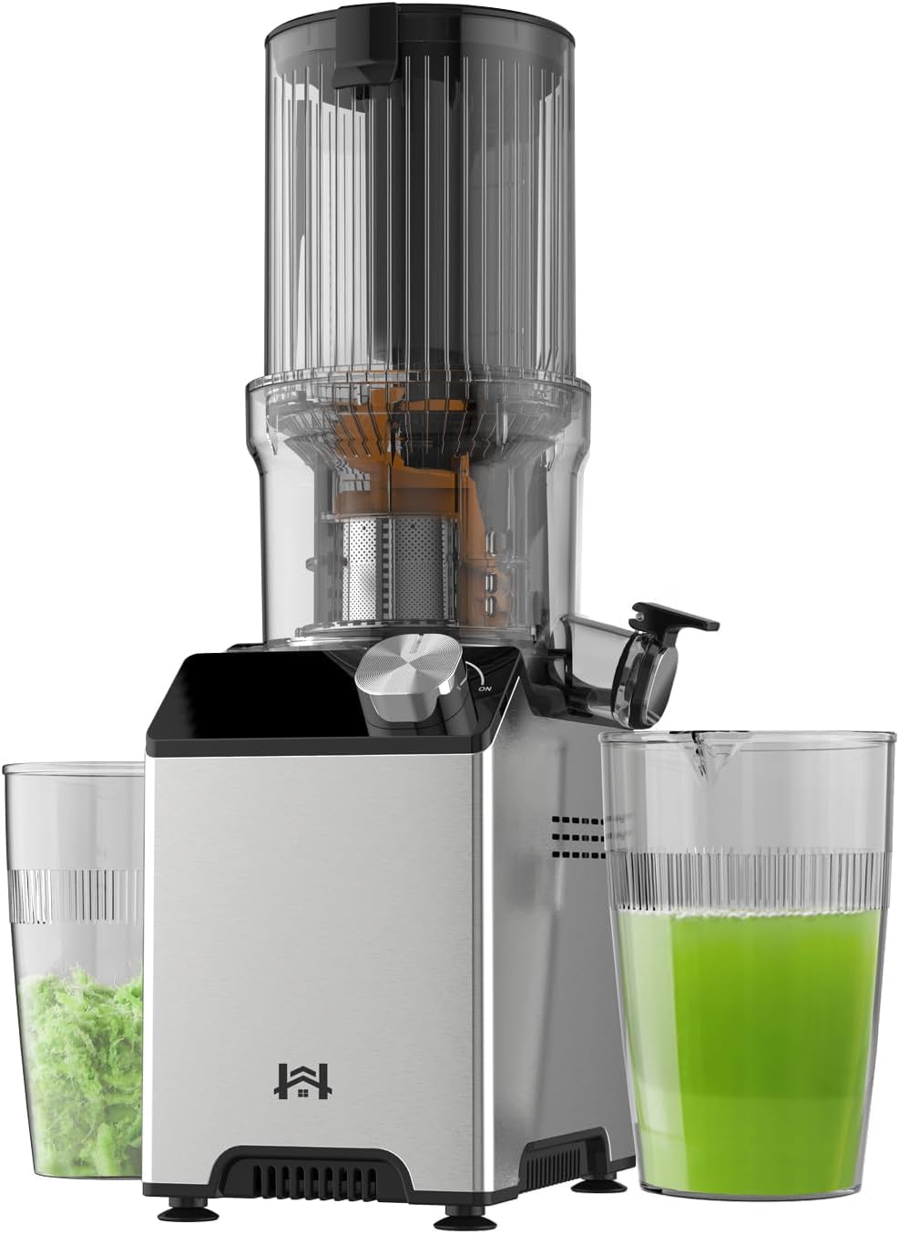 Product image of Cold Press Juicer, Juicer Machines with 4.35'' Wide Feed Chute, Stainless Steel Masticating Juicers Easy to Clean, Ergonomic Operational Panel Design, High Juice Yield, Platinum Color Knob
