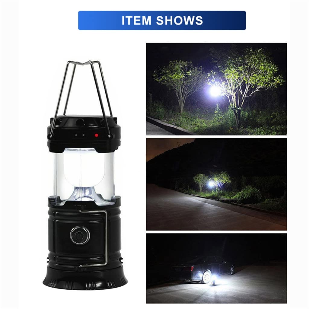 LED Lantern Light Solar Outdoor Camping Tent Light USB Rechargeable Foldable Emergency Light Hiking Lantern