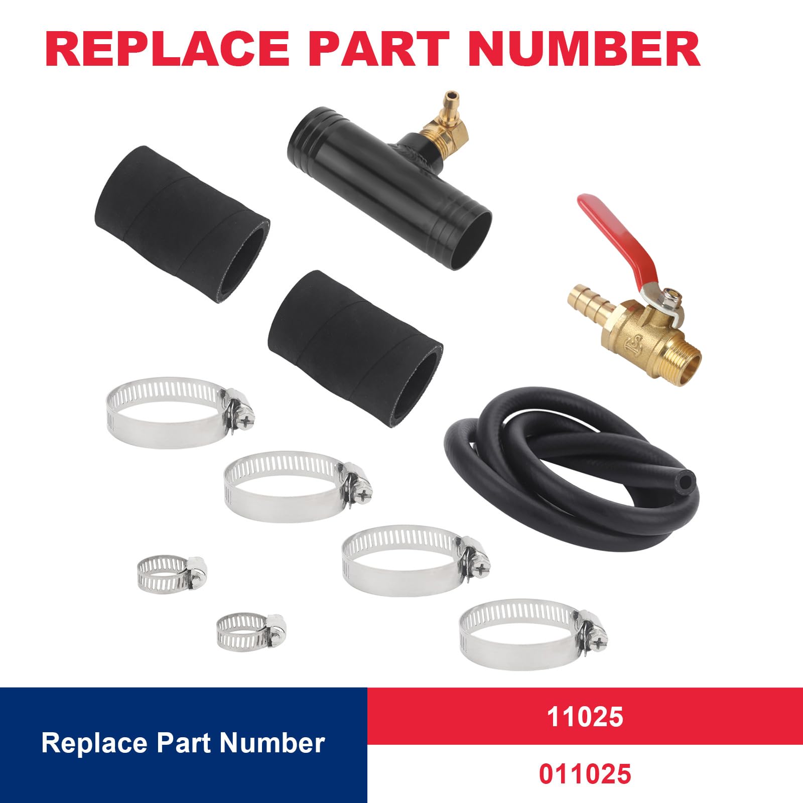 Kit de instalación de depósito de combustible auxiliar para Ford Dodge Ram Chevy Silverado GMC sustituye a 11025, tanque de combustible auxiliar alimentado por gravedad con línea de llenado de 1 1/2