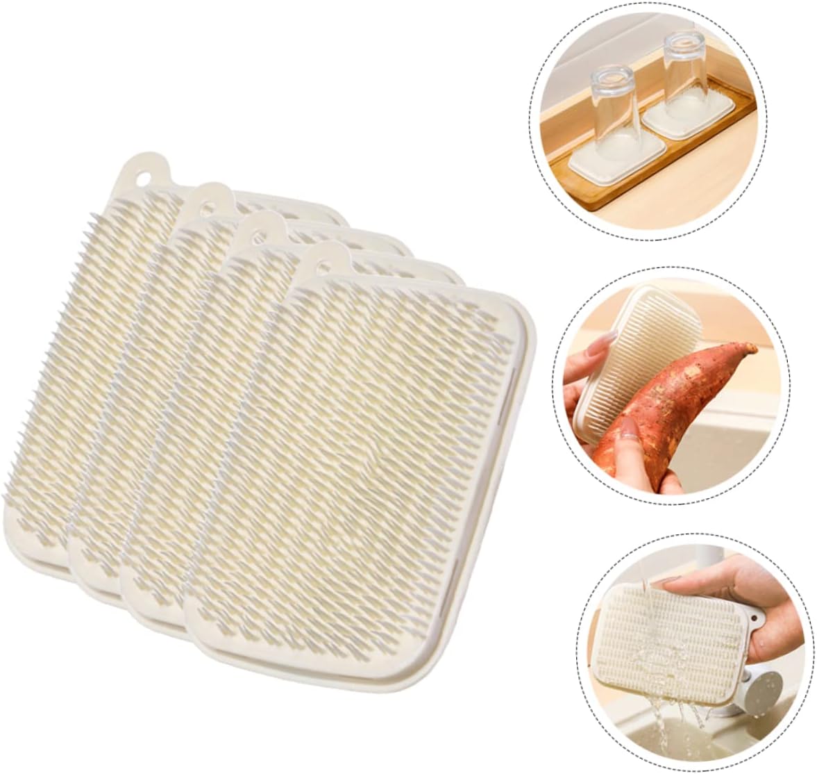 PRETYZOOM 12pcs Multi-Functional Vegetable Scrubber Flexible Design for Cleaning of Fruits and Vegetables Easy to and Store for Use