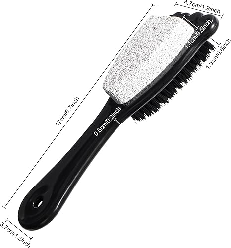 Miniatura 5 de Cepillo de piedra pómez para eliminar callos de pies, paquete de 3 unidades, limpiador de pedicura y ducha de pies 2 en 1 con asa, lima de pies con