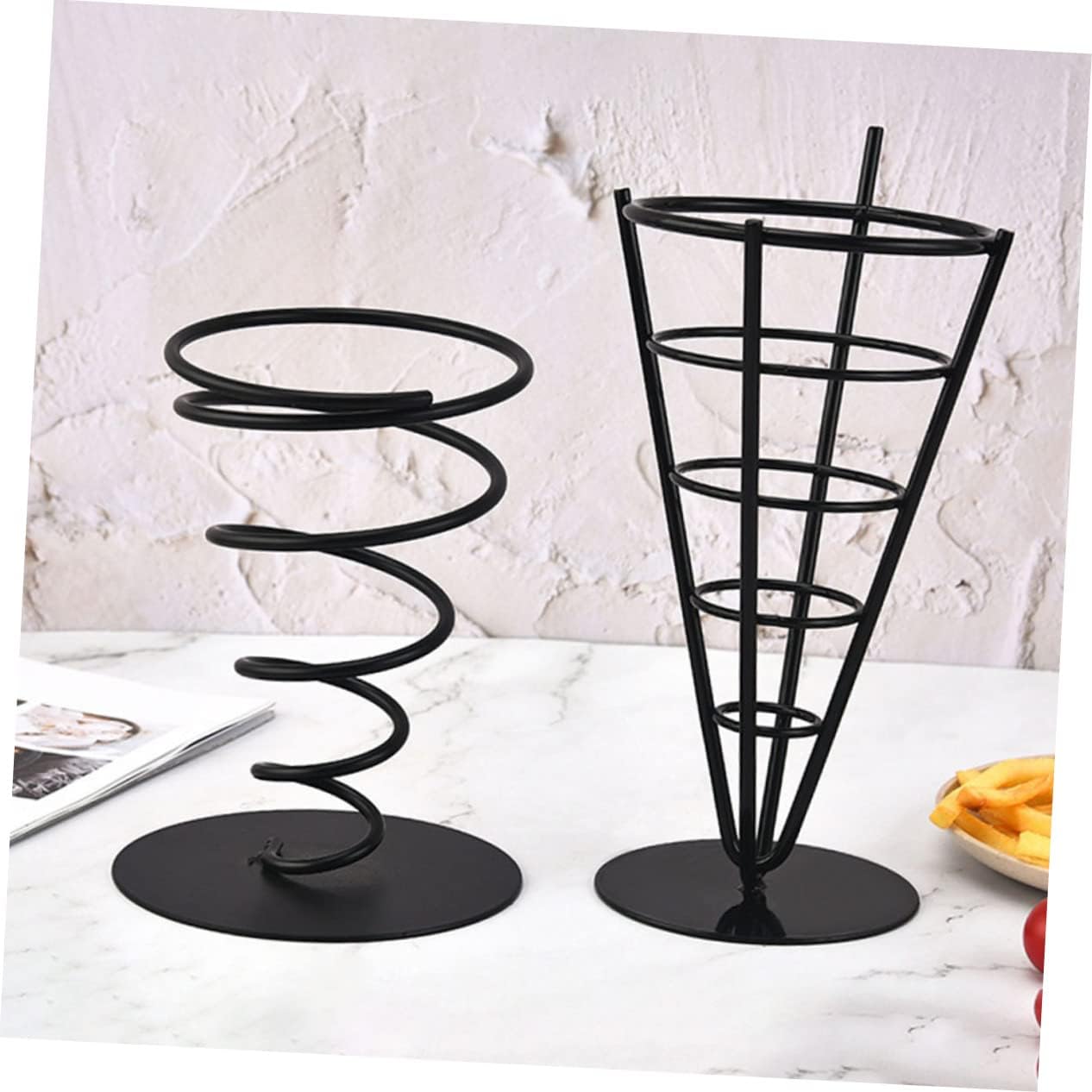 French Fries Holder Snack Stand Modern Design for Appetizers Lightweight Wire Basket for Restaurants Hotels and Catering Events