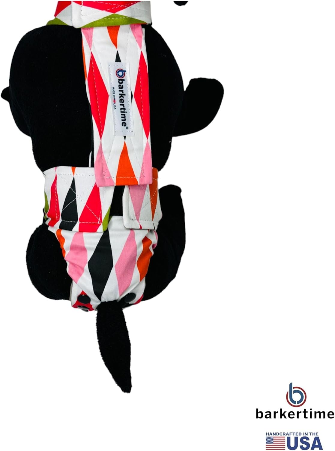 Fancy Harlequin Dog Diaper Snappy Overall, XS - Belly Band Alternative - Made in USA