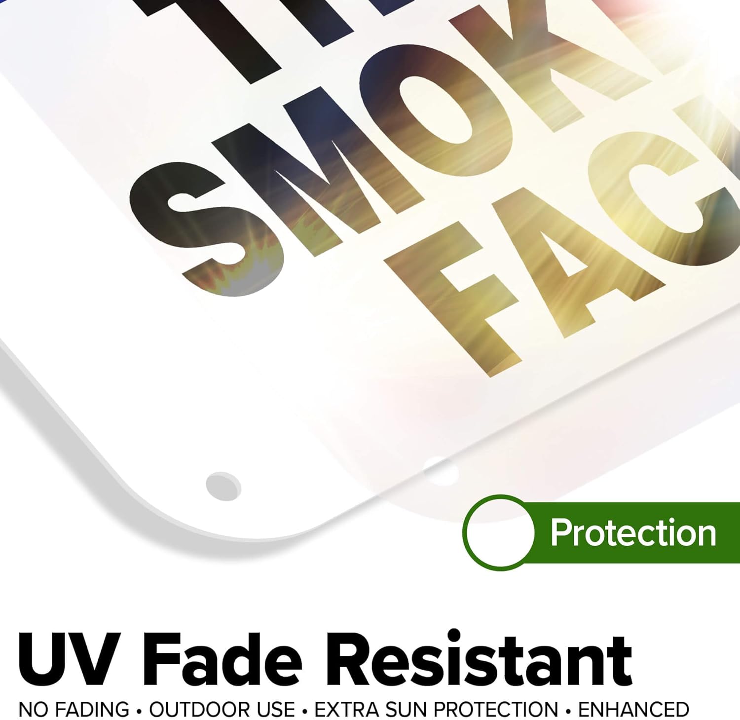 Notice This Is A Smoke Free Facility Sign, 12x18 Inches, 55 mil thick HDPE (high density polyethylene), Made in USA by My Sign Center