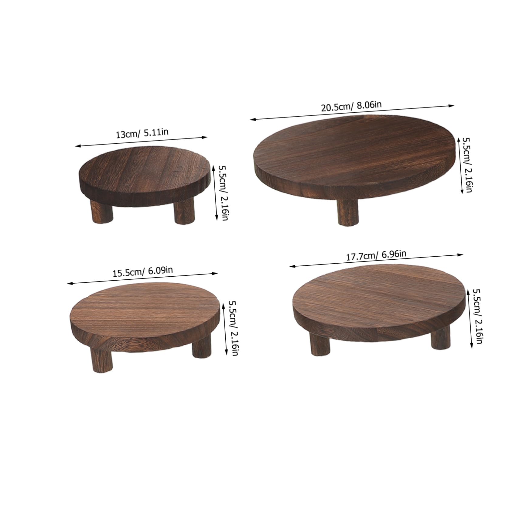 Gatuida 4pezzi Alzata in Legno da Piedistallo Rotondo Espositore in Legno per Piante Opere d Arte Artigianato Supporto Espositivo per Uso Domestico Dettaglio