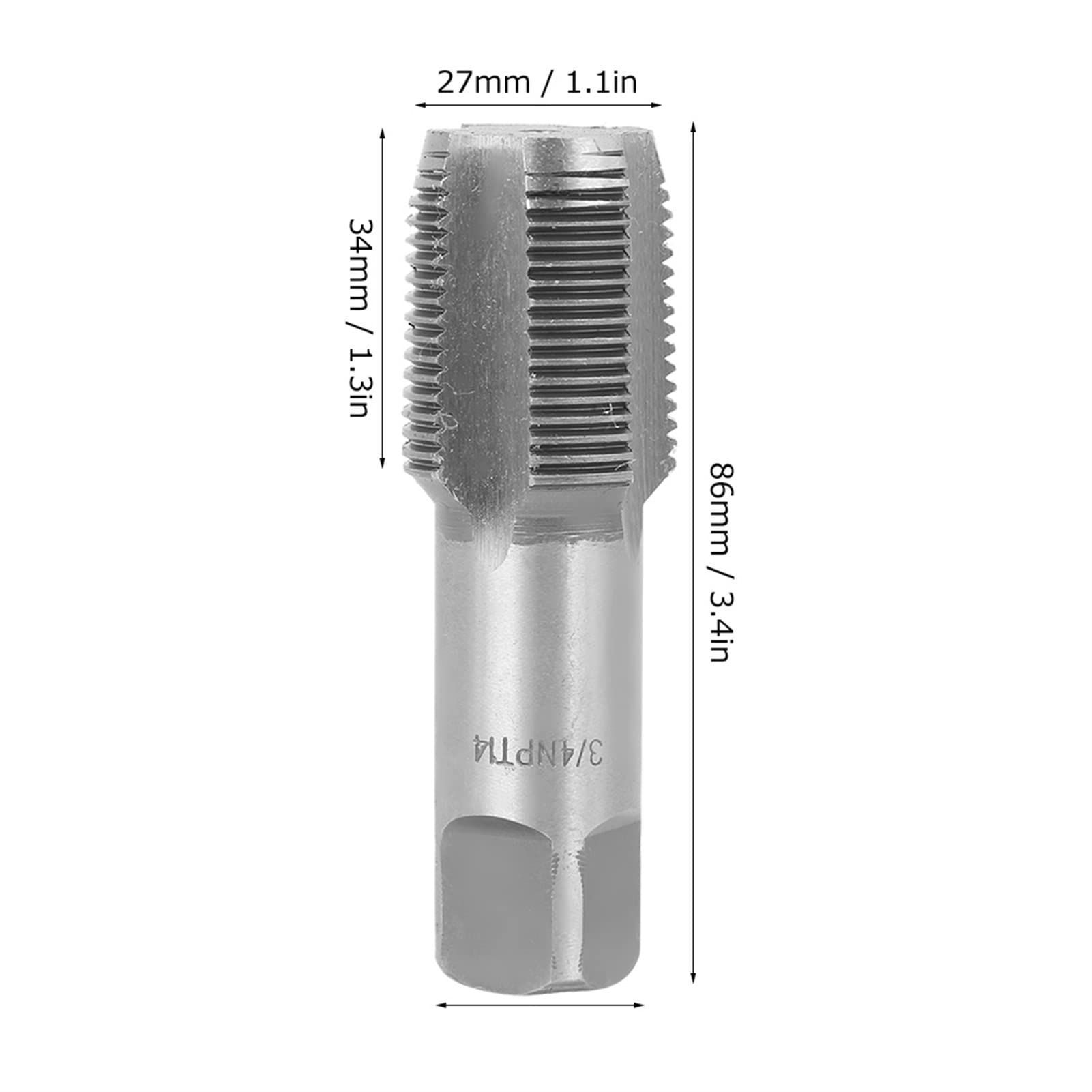 Rubinetto a macchina 3/4" maschio per filettare Acciaio ad alta velocità Riparazione filettatura Argento