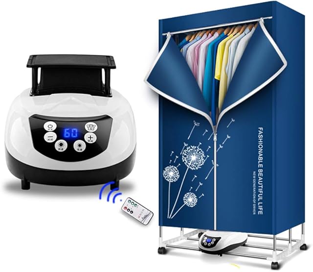 WWJQ Clothes Dryer, Portable 2/3-Tier Electric Clothes Drying Rack Foldable 1200w Energy Saving (Anion) 1.5/1.7 Meters Digital Automatic Timer For House