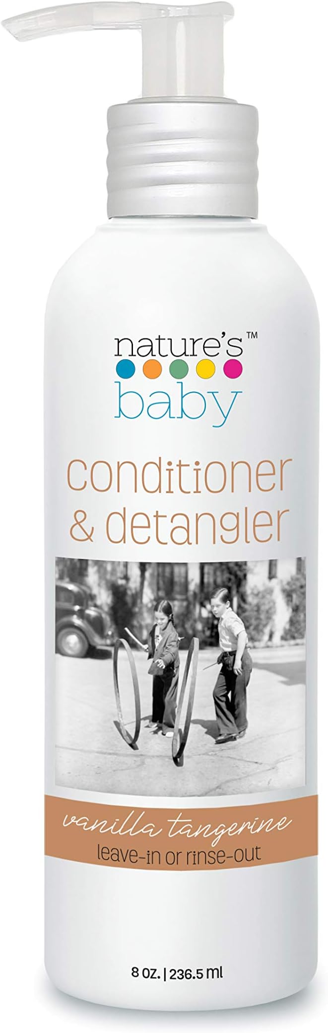 Nature's Baby OrganicsNatural Hair Conditioner and Detangler for Kids, Vanilla Tangerine, White, 236.5ml