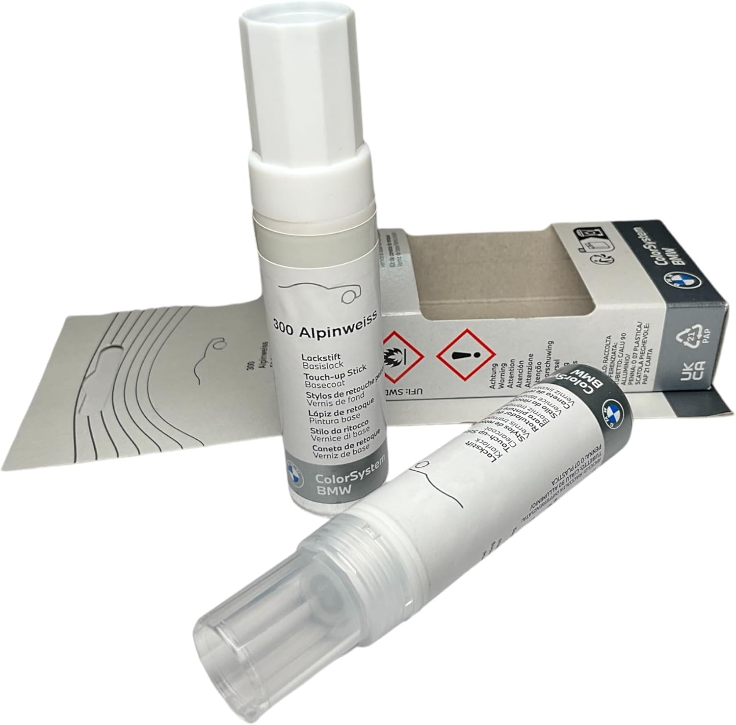 Genuine Alpine Touch Up Car Paint - White Code 300 - 2x12ml - For BMW | 51910301918
