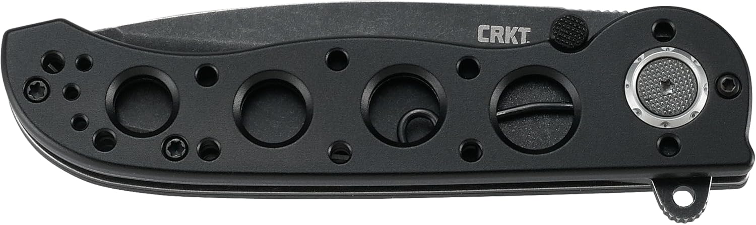 CRKT M16-02DB Folding Knife with Deadbolt Lock: D2 Plain Edge Blade, Aluminum Handle, Reversible Pocket Clip, M16-02DB