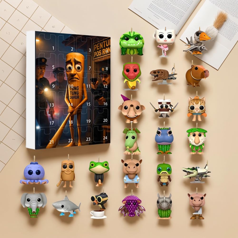 Calendrier De L'Avent Halloween 24 Figurines Brainrot Silicone - Cadeau Collection Drôle Pour Enfants Et Adultes - 3