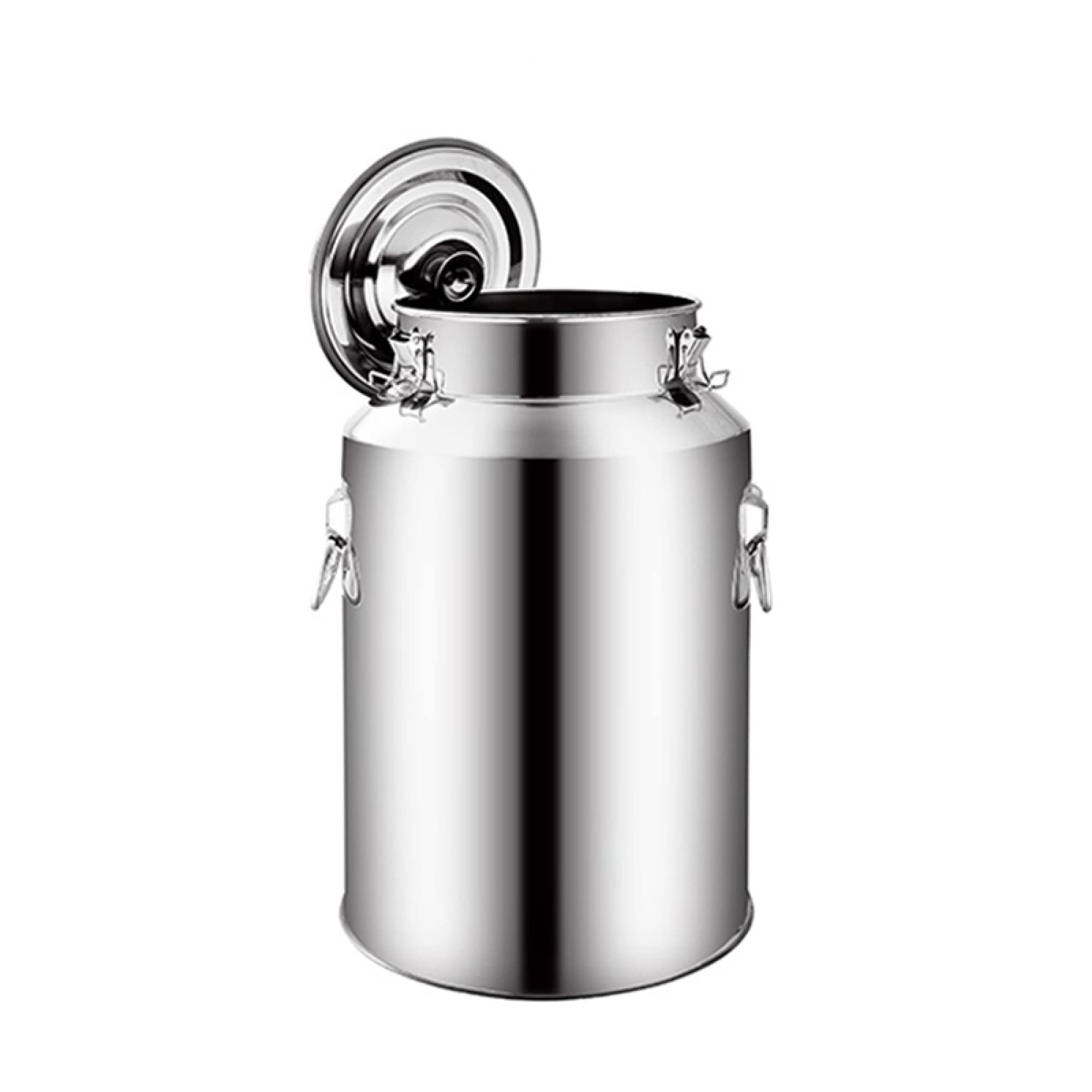 SaryEdge Airtight 14L-88L Stainless Steel Milk Can Storage Bucket - Heavy Duty Food Container for Tea, and Dairy Transport,Stainless steel milk can,Siliver-42L,Siliver-42L