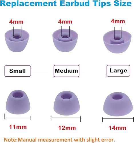 Miniatura 7 de 6 pares de almohadillas moradas SML, almohadillas de repuesto de goma para auriculares, piezas de repuesto de silicona compatibles con auriculares