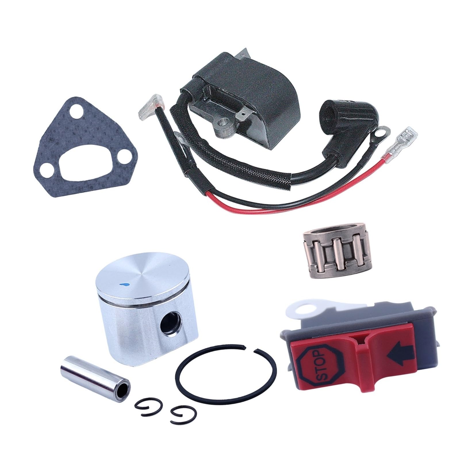 Kit axe de piston 40 mm et bobine allumage pour l'entretien des tronçonneuses 2500 2600