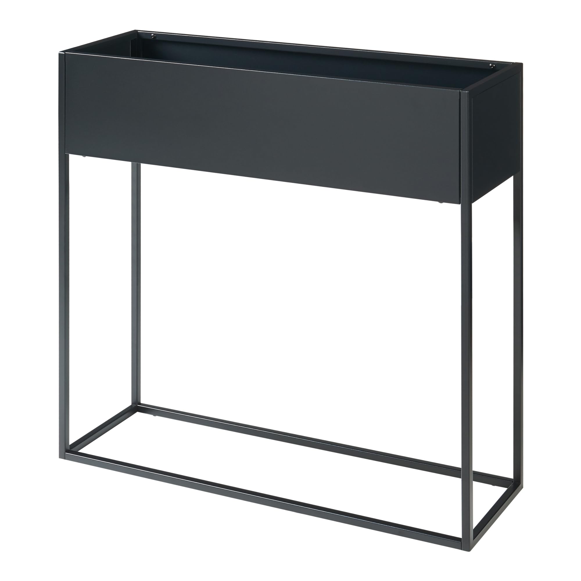 [en.casa] Porte-Plantes Surélevé avec Bac à Fleurs Support de Plantes Jardinière Intérieur et Extérieur Design Intemporel Stable Épuré pour Salon Terasse Balcon Acier 80 x 80 x 25 cm Noir