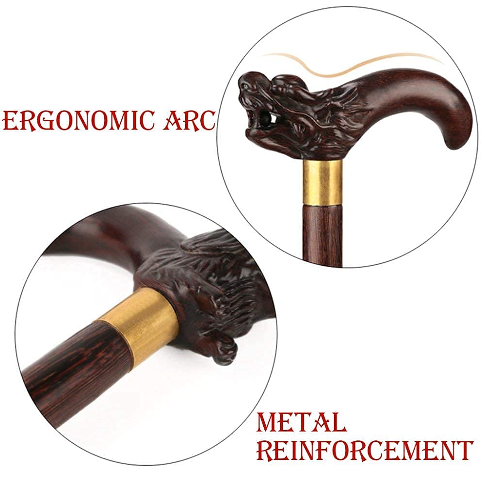 Amazon.co.jp: 木製杖中国の干支老人ウォーキングスティック木彫り杖