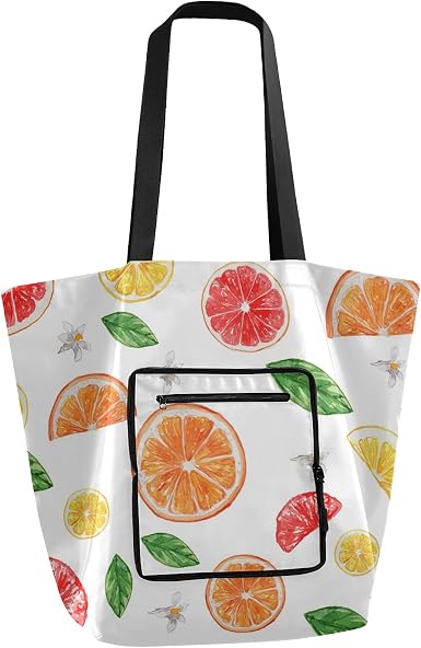 Amazon.com: Bolsas de comestibles reutilizables de color naranja limón  cítrico, plegable, resistente, para mujeres, con bolsa, ecológicas,  lavables para cocina, viajes : Hogar y Cocina