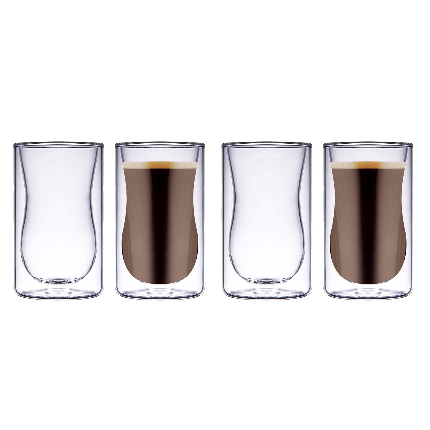 BLACKSTONE DOUBLE WALL GLASS TUMBLER DG892 100ML 4PC SET