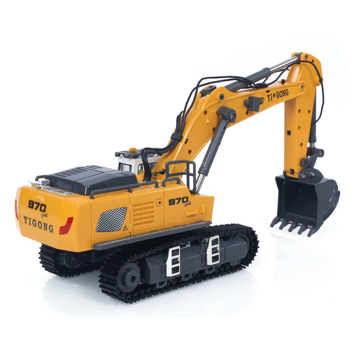 TOUCAN RC HOBBY 1/50 Elettrico RC Escavatore K970 Telecomando Digger Costruzione Auto Secchio Metallo Tracce Luci Suoni Modello Finito per Età 14+