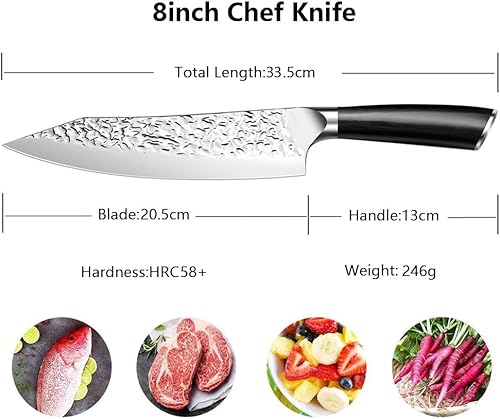 Miniatura 8 de Cuchillo de cocina pequeño de 3.5 pulgadas, afilado manual, 5Cr15Mov, cuchillo de fruta de acero inoxidable con espiga completa con 3 remaches en