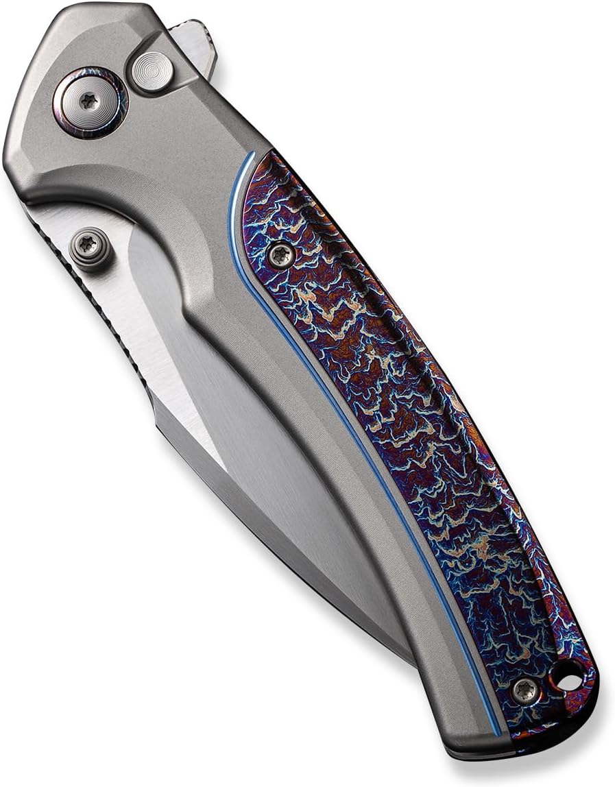WE Knife WE22024D-4 Gray Titanium Handle with Flamed Titanium Integral Spacer