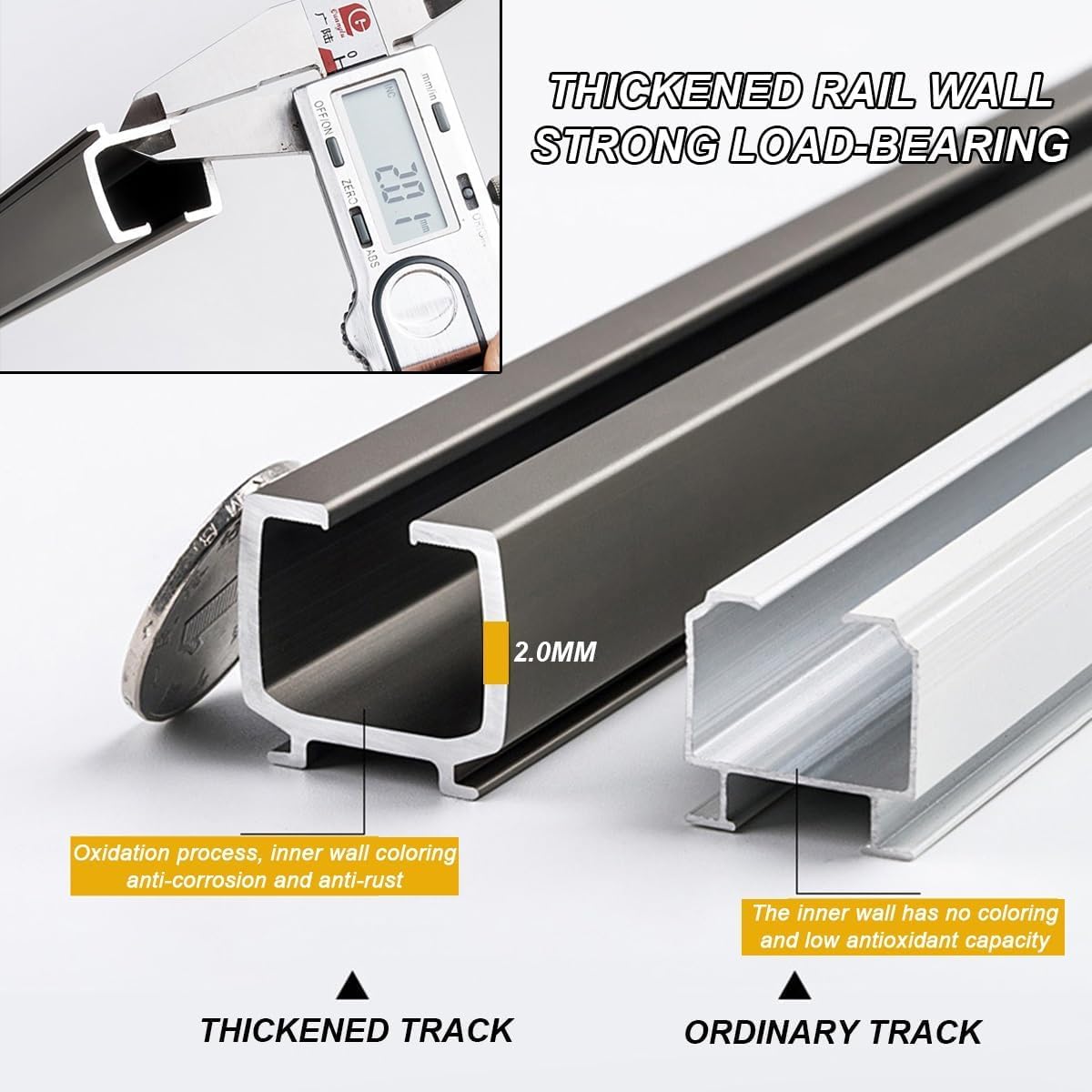 Binario per tenda, in alluminio resistente, per montaggio a soffitto e parete, per uso interno/esterno