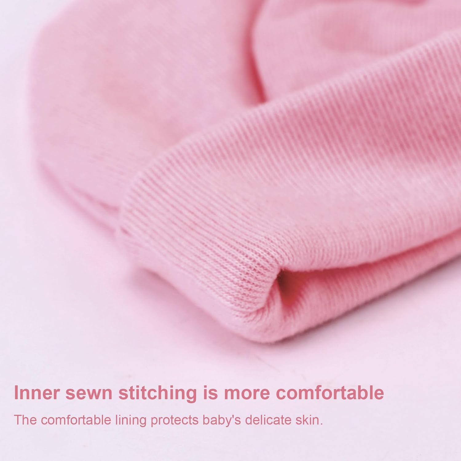 Newborn Baby Girl Hats with Bow Cotton Toddler Infant Beanie Cap Newborn Hospital Hats for Baby Girl Kid 0-24 Months - Image 3