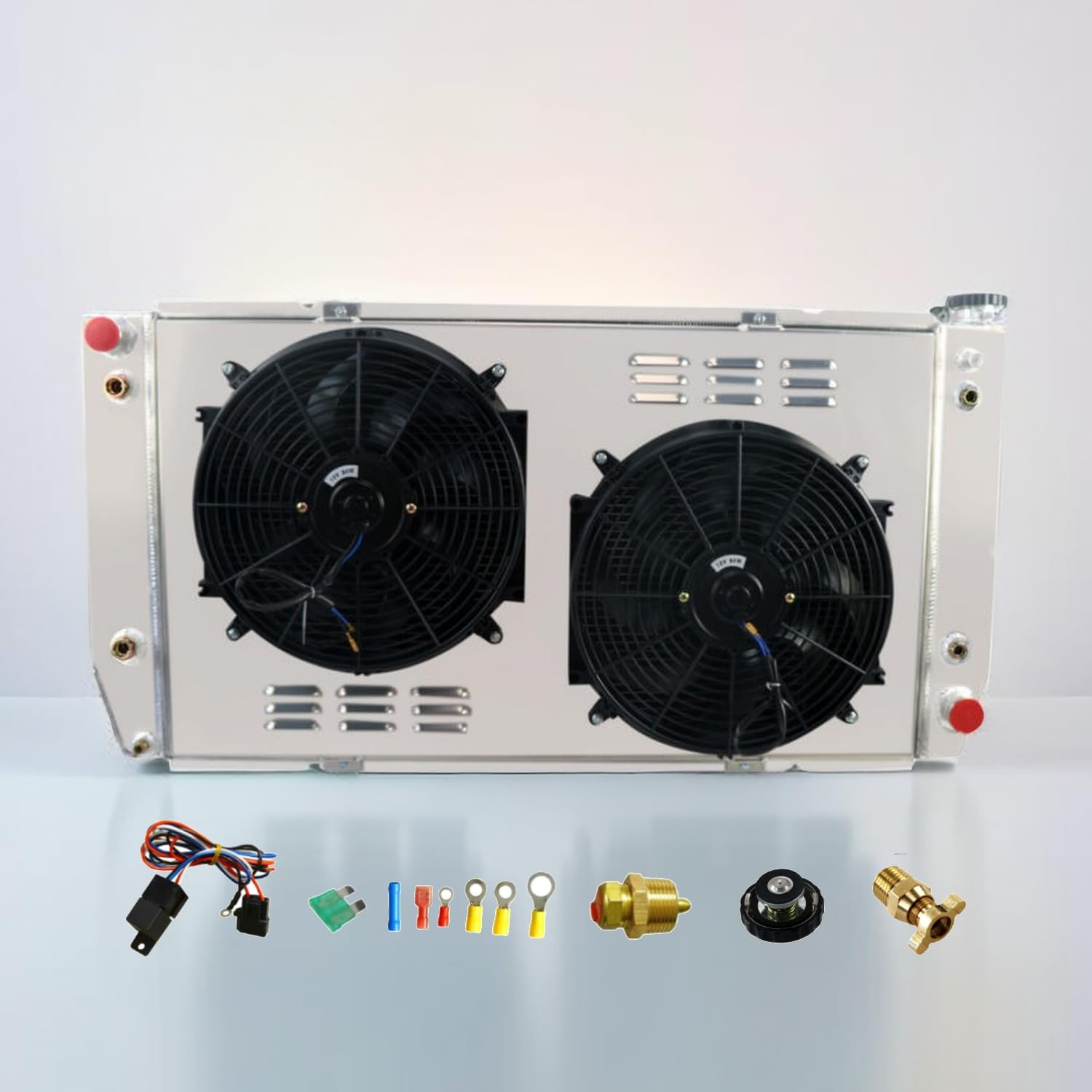 ReadyCool 3 Row Aluminum Radiator Shroud Fan for 1988-2000 Chevy GMC C2500 C3500 K2500 K3500 Suburban 7.4L V8 Engine 88 89 90 91 92 93 94 95 96 97 98 99 00