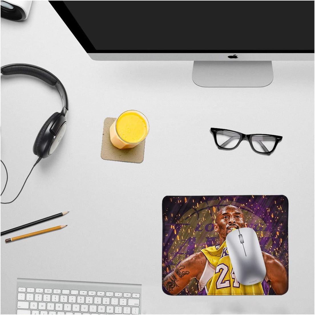 Bryant Lakers Mouse Pad Anti-Slip Rubber Rectangular Mouse Mat Laptops Desktop Office Gift Computer Gaming 9.45x7.87inch