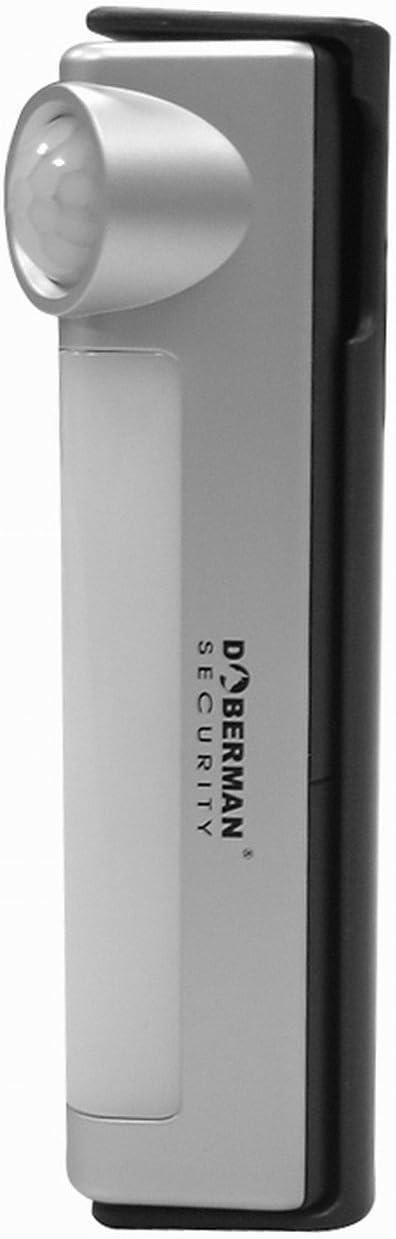 DOBERMAN SECURITY Motion Detector Alarm with Nightlight Function – Select Motion-Triggered Light OR Motion-Triggered Alarm with Loud 100dB – Uses Infrared Sensors – Perfect for Home, Office, Bathroom, Hallways, Cabinets, or Use as Night Light – Model SE-0134