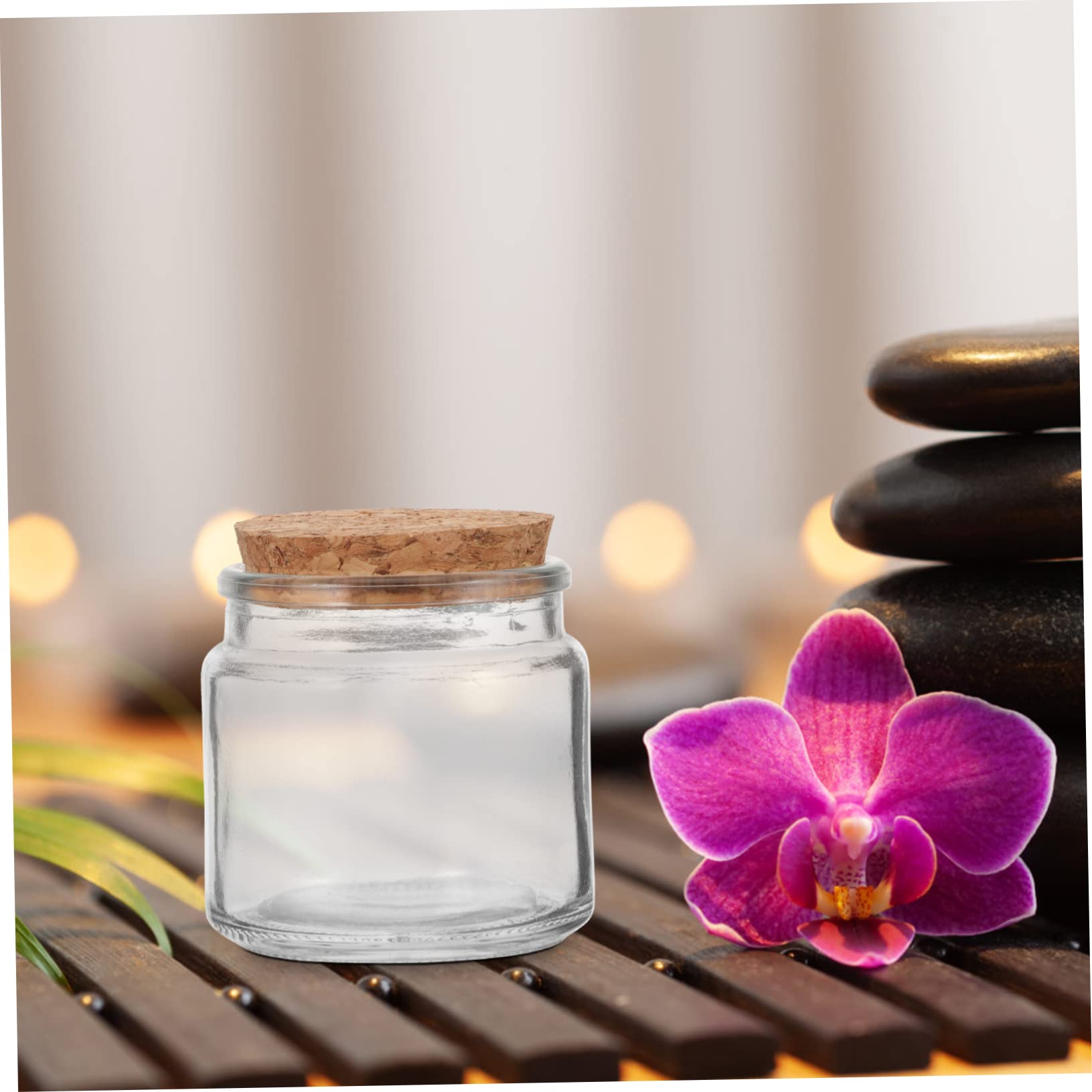 HOMSFOU Transparente Glas Kerzenbecher mit Deckel 8 Stück Langlebige Selbstgemacht Aromatherapie Kerzenbehälter Vielseitig für Kerzenherstellung Dekoration und Aufbewahrung