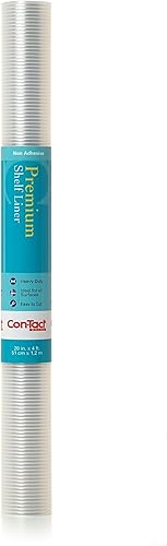 Con-Tact Brand Forro de estante y cajón no adhesivo de alta calidad, 20 pulgadas por 4 pies, transparente acanalado (04F-C8P01-06AZ)