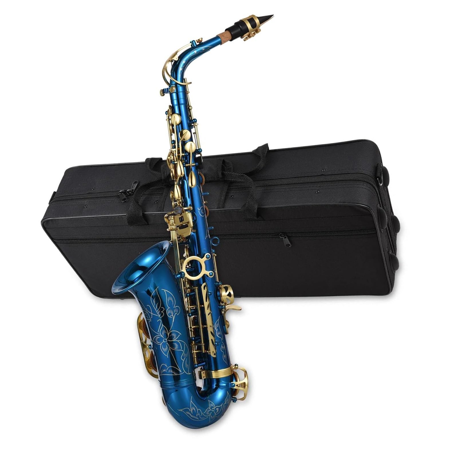 saxophon Instrument Messing Graviertes Es-Es-Alt-Saxophon, Sax-Knöpfe, Blasinstrument Mit Koffer