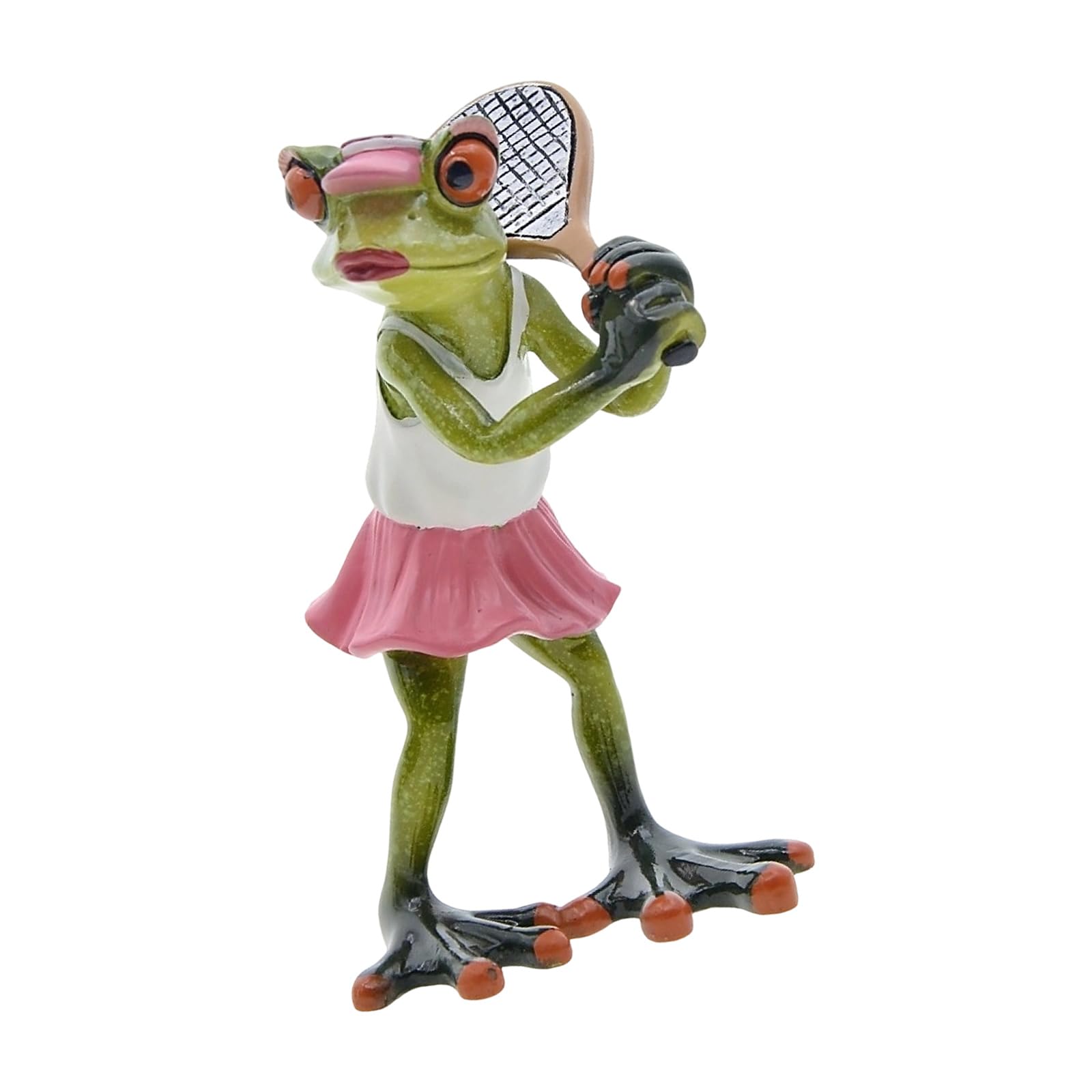 Sbshiouu A Frogs Couple Tennis Theme Figurine Rtistic Resin Desktop Display Funny Nimal Statue For Living Room Or Bedroom Decors Frogs Sports Decoration