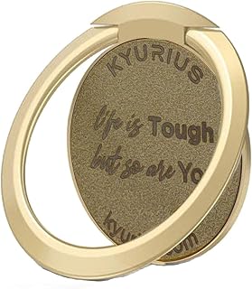 Kyurius® Wonder Ring (Gold Laser 005) | 1.80mm Ultra-Thin Phone Ring Holder | 360° Rotating Grip & Kickstand | Laser Engra... Price In India