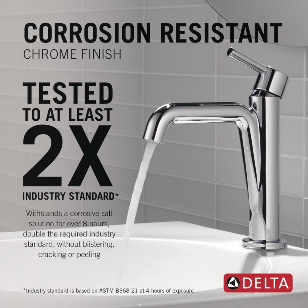 Delta Nicoli Chrome Bathroom Faucet 1 Hole, Single Hole Bathroom