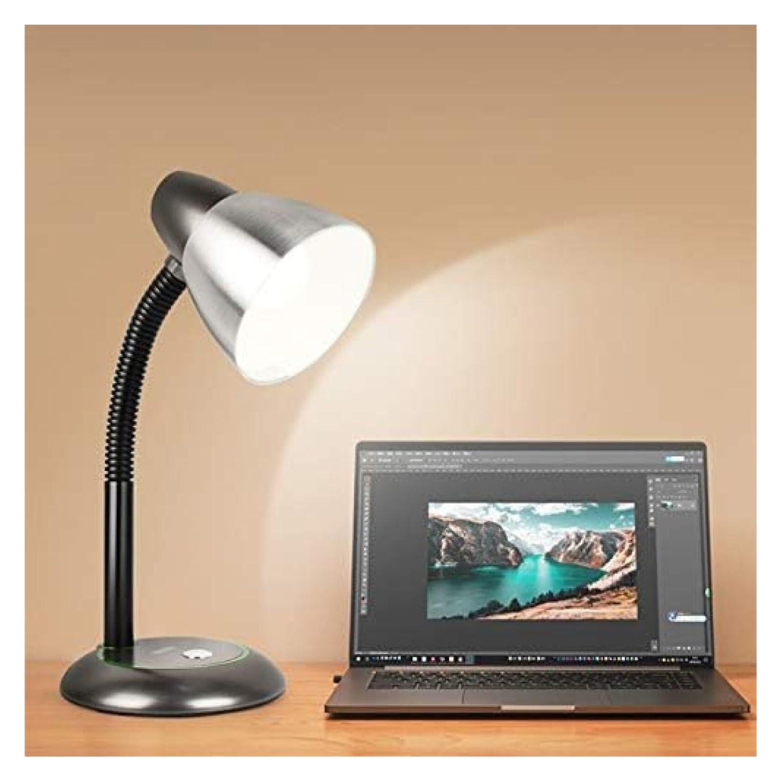 Lampa biurkowa w stylu vintage z metalu z przyciskiem, światło chroniące oczy, lampka biurkowa do czytania, lampa biurkowa do dekoracji domu, biura, salonu, lampa stołowa