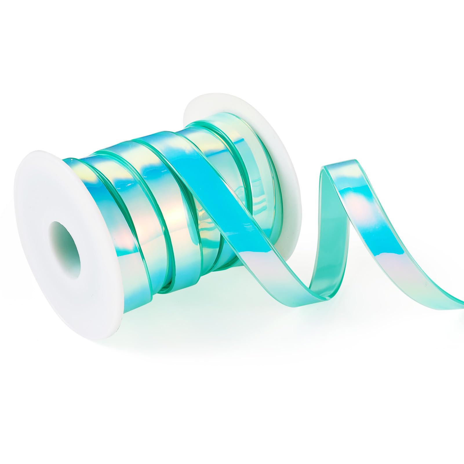 Ruban holographique irisé en PVC vert dégradé arc-en-ciel de 5m pour loisirs créatifs