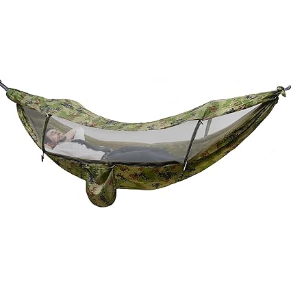 Portable Camping Hammock, Durable Foldable Camping Hammock Anti-Sun Camping Hammock for Outdoor Indoor Backpacking Travel Hiking, etc (Camouflage-Color)
