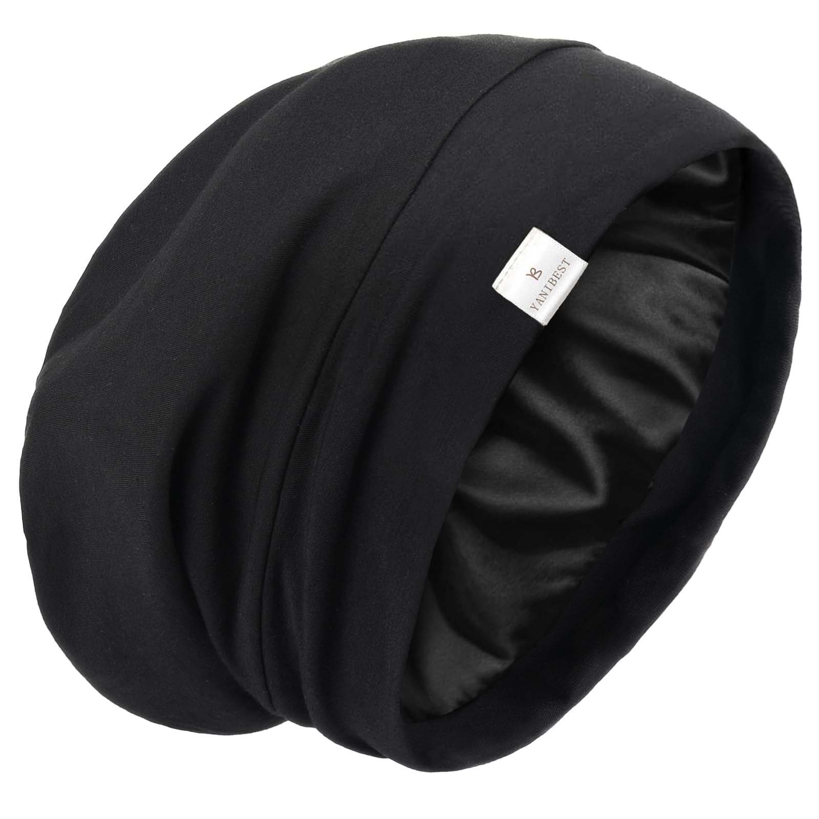 YANIBEST Slouchy Beanie Hat Satin Lined Sleep Cap Satin Bonnet Chemo Headwear Caps for Women and Men Pure