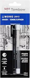 Tombow Pacote econômico 57317 Mono Zero Eraser, retangular de 2,5 mm. Borracha estilo caneta com ponta de precisão com refil