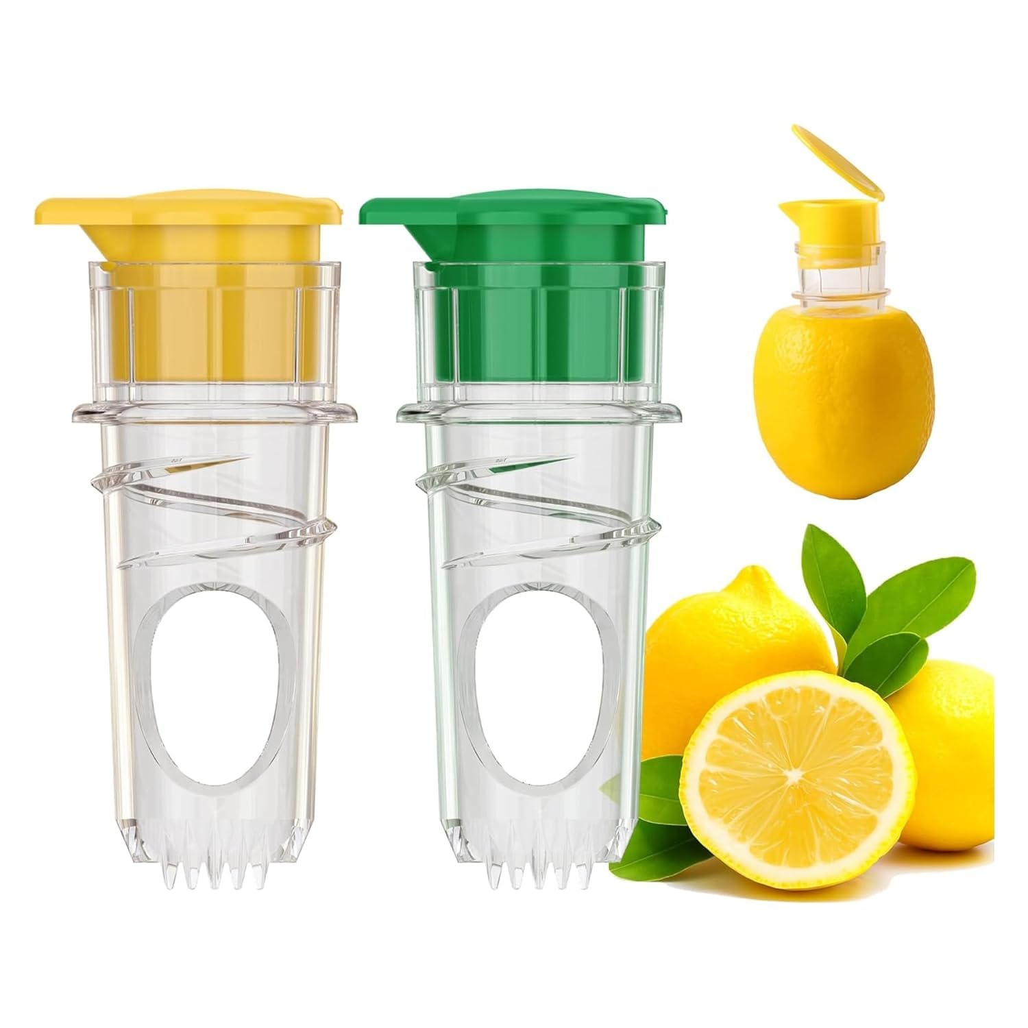 Buy Lemon Squeezer Screw 2-Pack, Manual Citrus Juicer with Lid