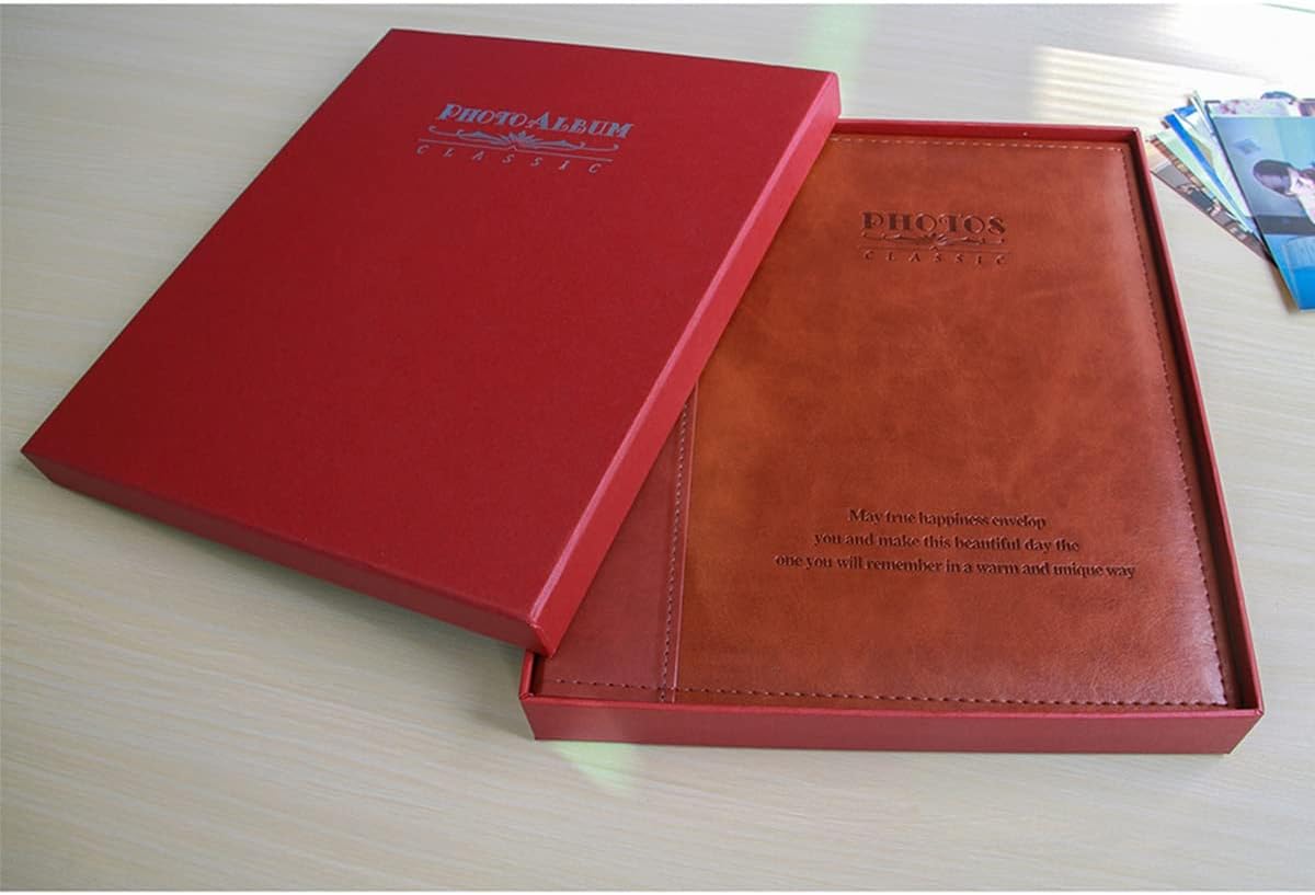 Self-Adhesive Photo Album A4 Photo Album Leather Retro Photo Album Self- Adhesive Film Album DIY Used for Wedding Guest Anniversary (Color : Multi-Colored Size : 28x32.5x4cm)