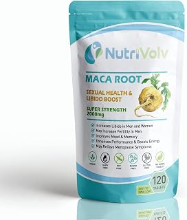Maca Root Supplement Tablets — 2000mg Libido Sex Drive Increasing Pills for Men and Women — High Power Fertility, Energy, and Endurance Supplements – Pack of 120
