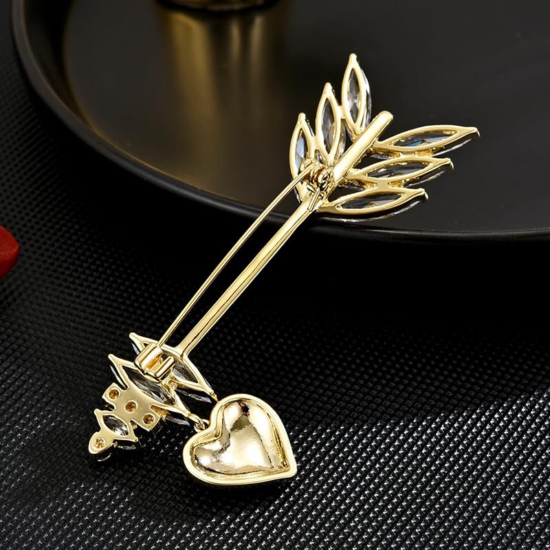 Image of Rhinestone Brooch for Women Rhinestone Brooches Pins Crystal Lapel Pin Jewelry Christmas Valentine's Day Gift for Wife Girlfriend