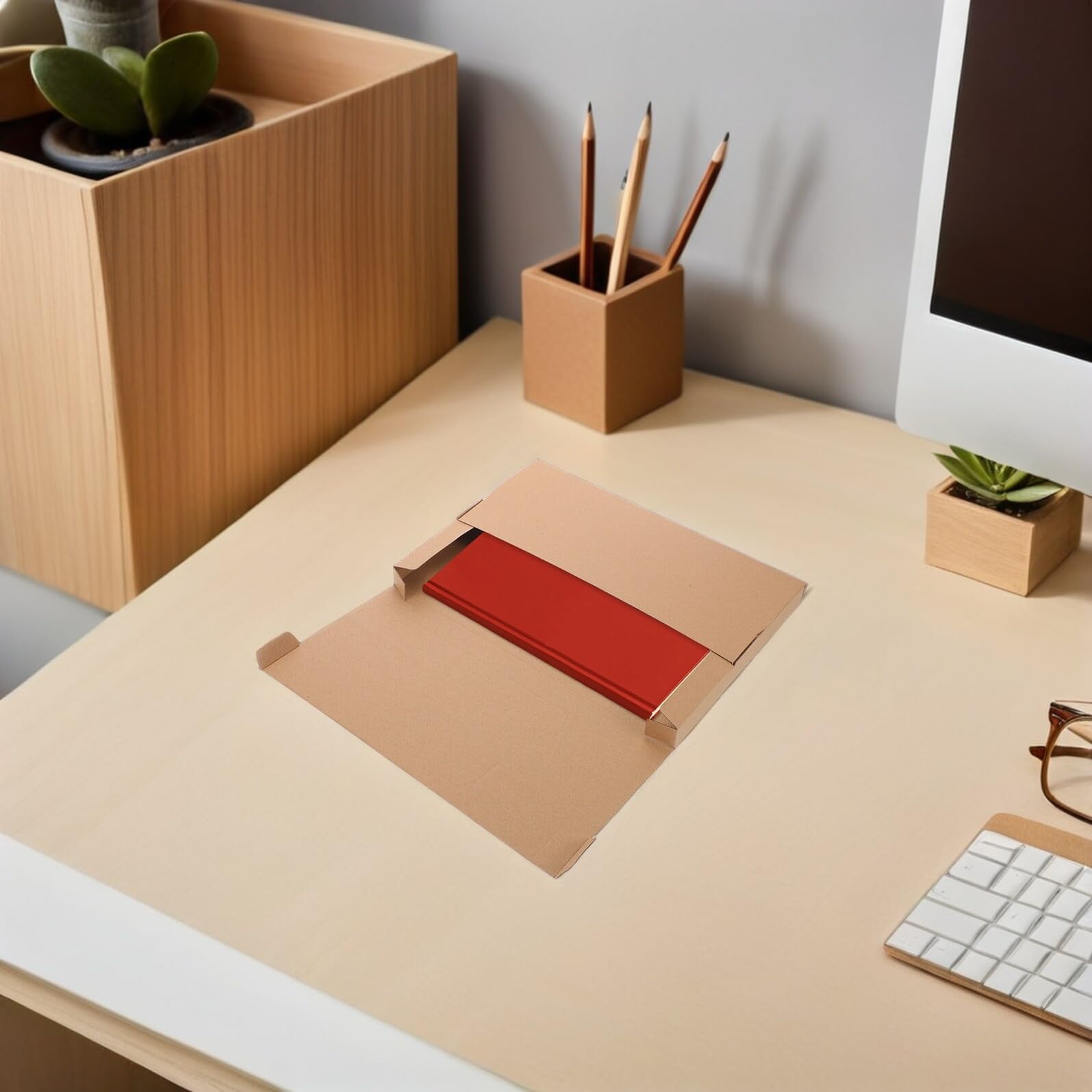 Cajas de Envío de Cartón Kraft para Discos de Vinilo y Libros Tamaño 280x200x20 Mm Paquete de 20 Unidades Cajas Plegables Resistentes para Embalaje y Mudanza Apilables