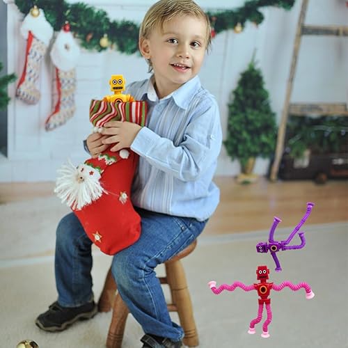 Miniatura 5 de Anditoy Paquete de 4 tubos de succión robot para reventar, juguetes sensoriales para niños y niñas, regalos de Navidad