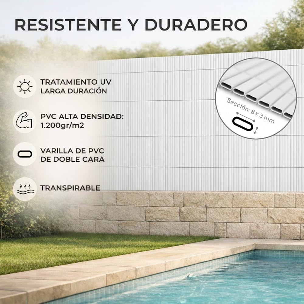 Cañizo Blanco PVC 1 x 300 x 200 cm